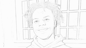 Ishowspeed net worth in 2025. pencil sketch.