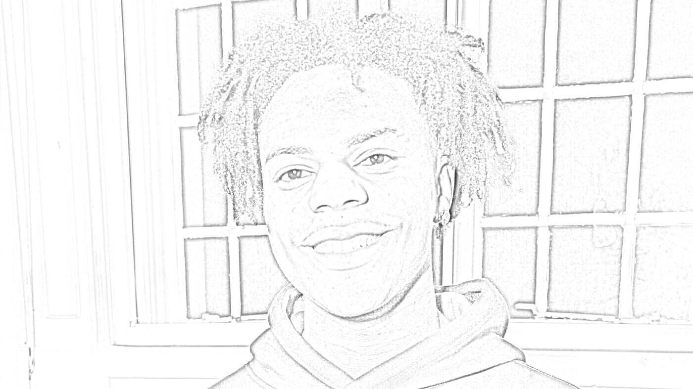 Ishowspeed net worth in 2025. pencil sketch.