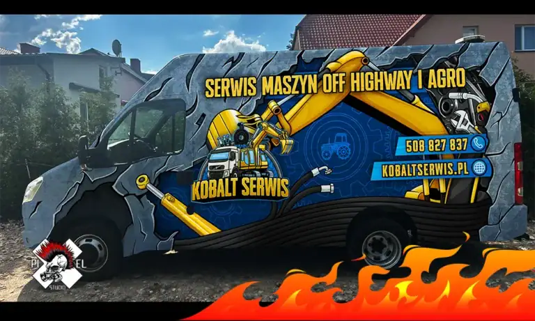 Projekt Okleiny Kobalt Serwis Dostawczy Lewy 1000x600