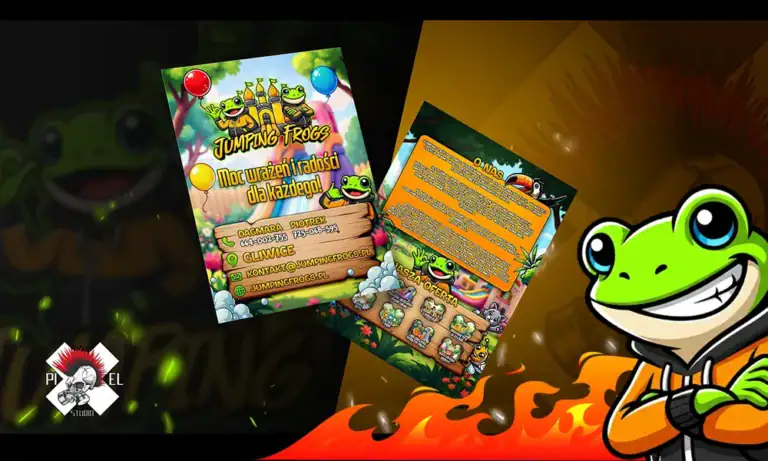 Projekt Ulotki Jumping Frogs Dmuchance Rozrywka 1000x600