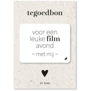 Tegoedbon voor een leuke film avond met mij
