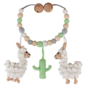 Gehaakte kinderwagenketting lama