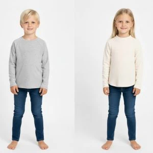 גזרות תפירה לילדים - חולצת בייסיק רגלן - Stylish