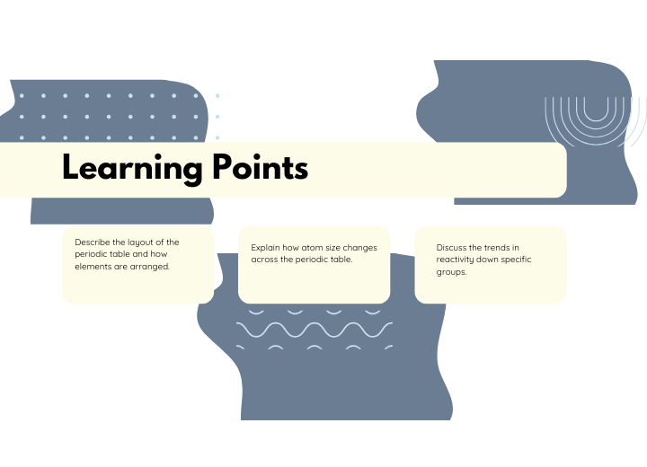 periodic table learning points
