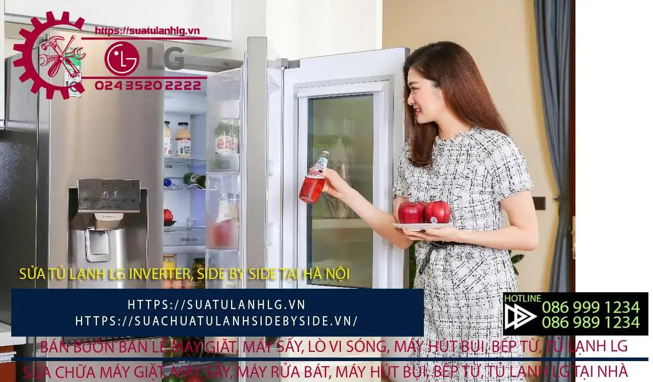 LG refrigerator repair warranty services at Hanoi. Expert side-by-side fridge maintenance, inverter cooling system, and LG appliance repairs including washing machines, dishwashers, and stoves.