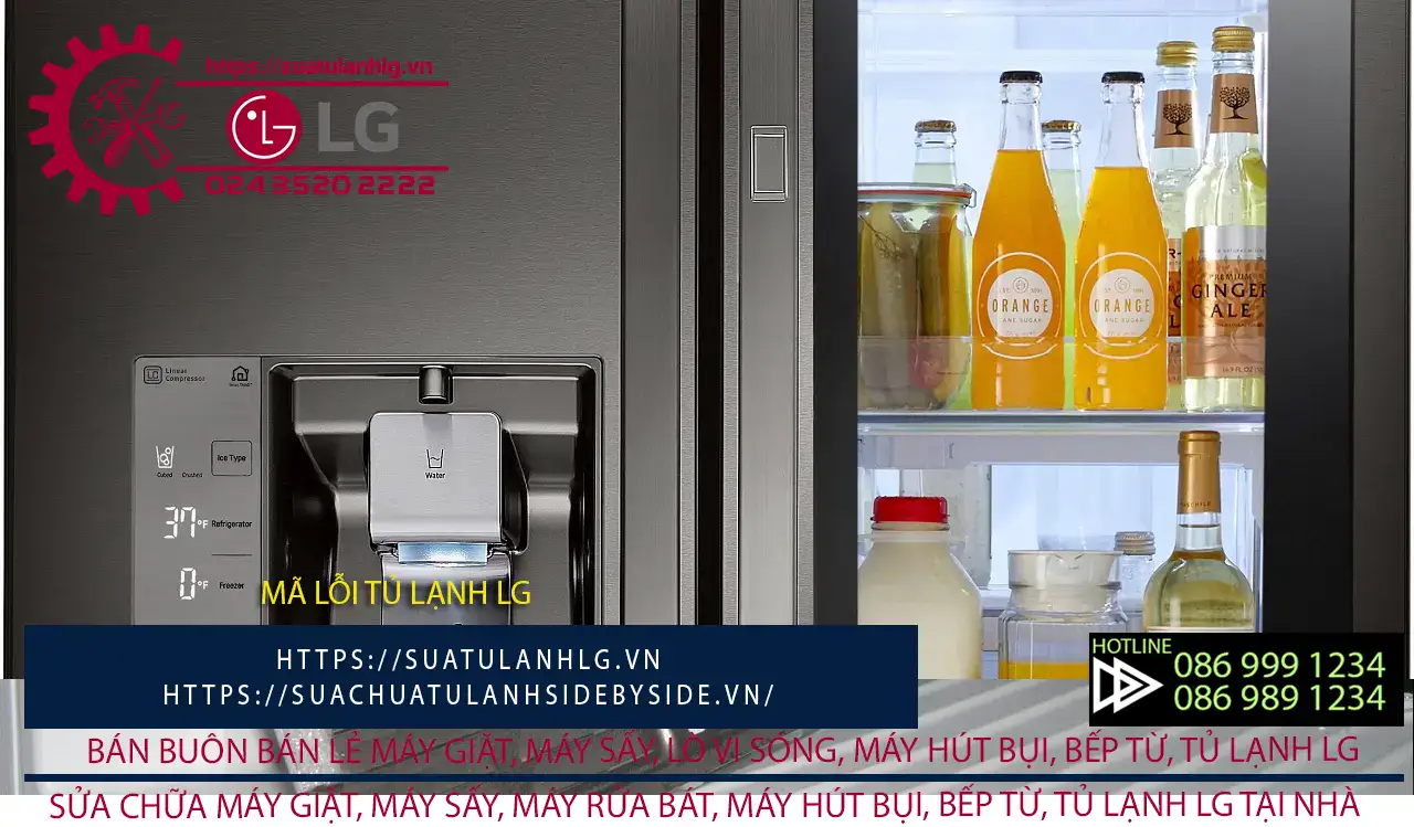 Cold LG refrigerator with water dispenser, showcasing refrigerator interior for LG appliance repair and warranty services.