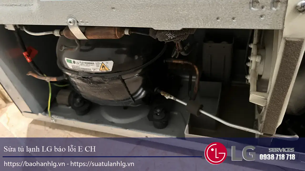 High-quality image of LG refrigerator compressor repair for warranty service.