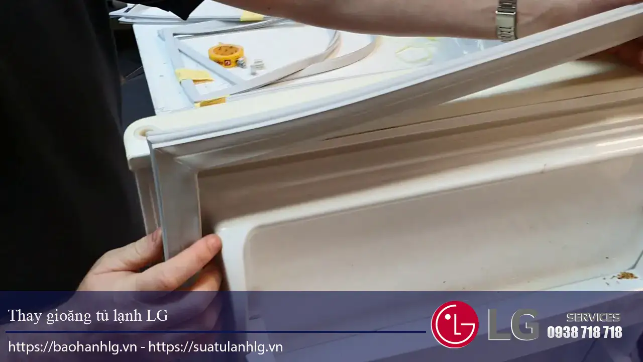 Replacement LG refrigerator door seal for optimal cooling efficiency and maintenance.