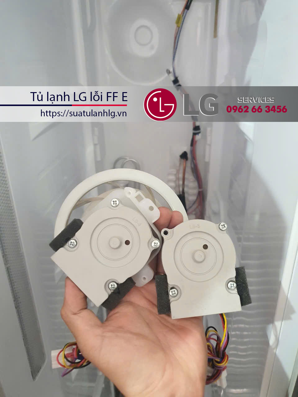 Sửa tủ lạnh LG lỗi FF E do lỗi quạt