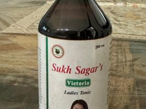 Sukh Sagar's Victoria Ladies Tonic bottle for Ayurvedic female health.