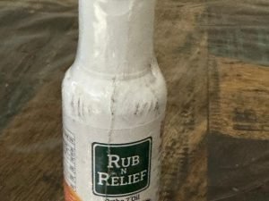 Rub & Relief Ortho Oil bottle for pain relief and muscle relaxation.