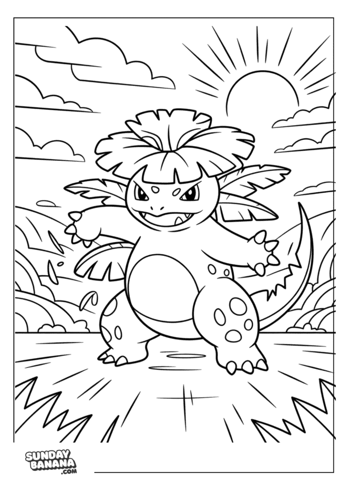 Venusaur-Fighting-Pose-2-Coloring-Page
