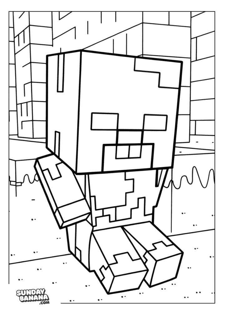 Baby-Minecraft-Zombie-Coloring-Page