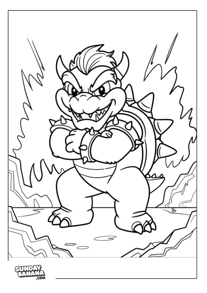 Bowser-Arms-Crossed-Coloring-Page