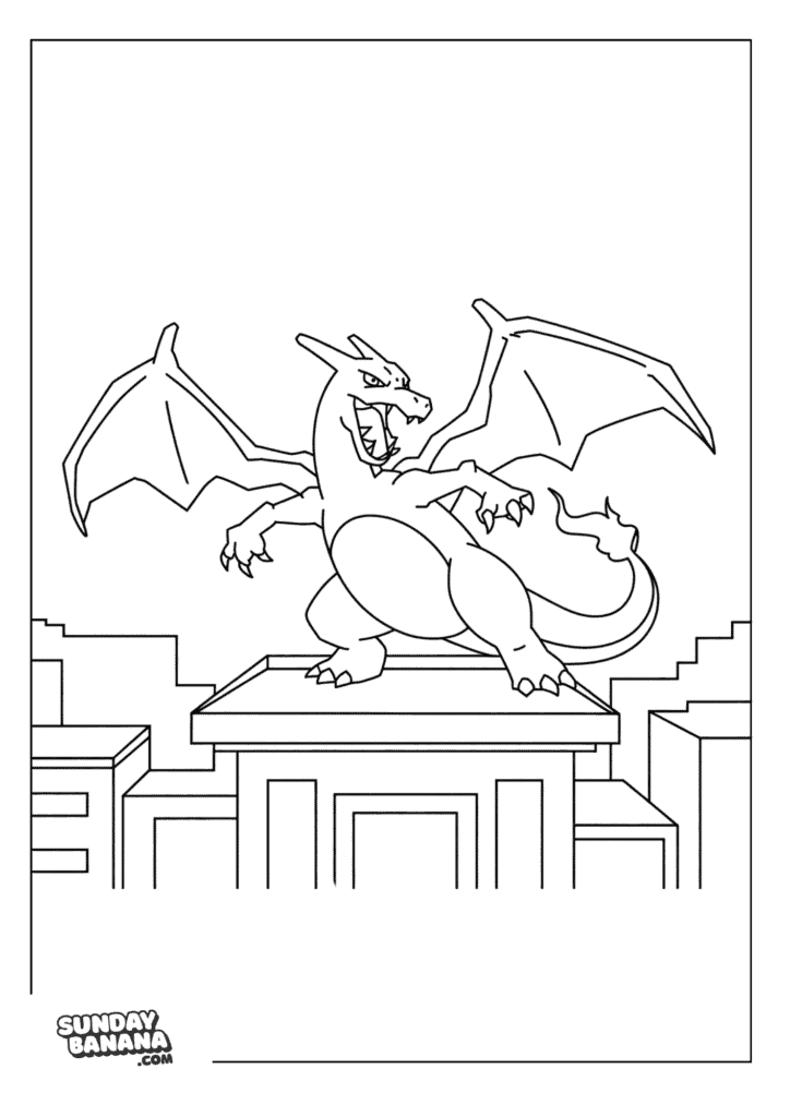 Charizard-Boss-Pose-Coloring-Page