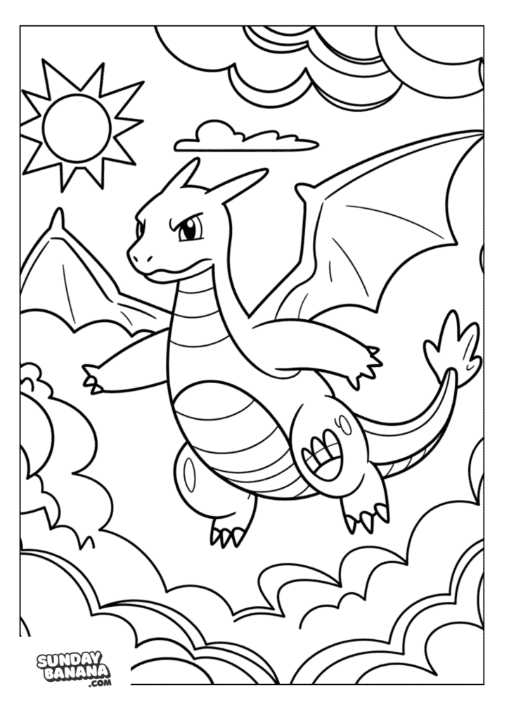 Dragonite-Flying-Pokemon-Coloring-Page