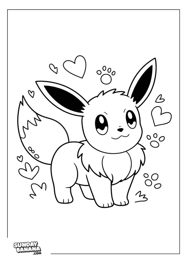 Eevee-Hearts-Pokemon-Coloring-Page