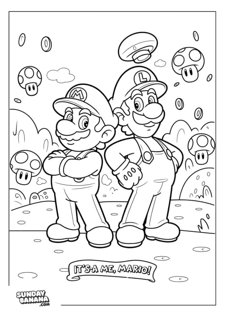 Its-Me-Mario-Luigi-Coloring-Page