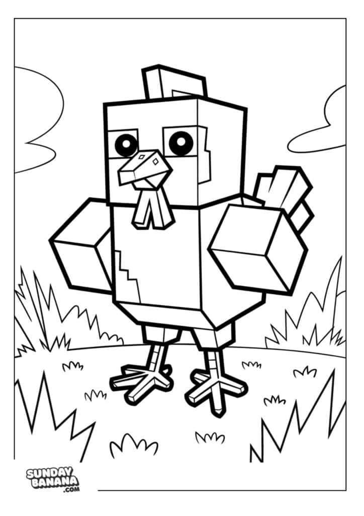 Minecraft-Chicken-Coloring-Page
