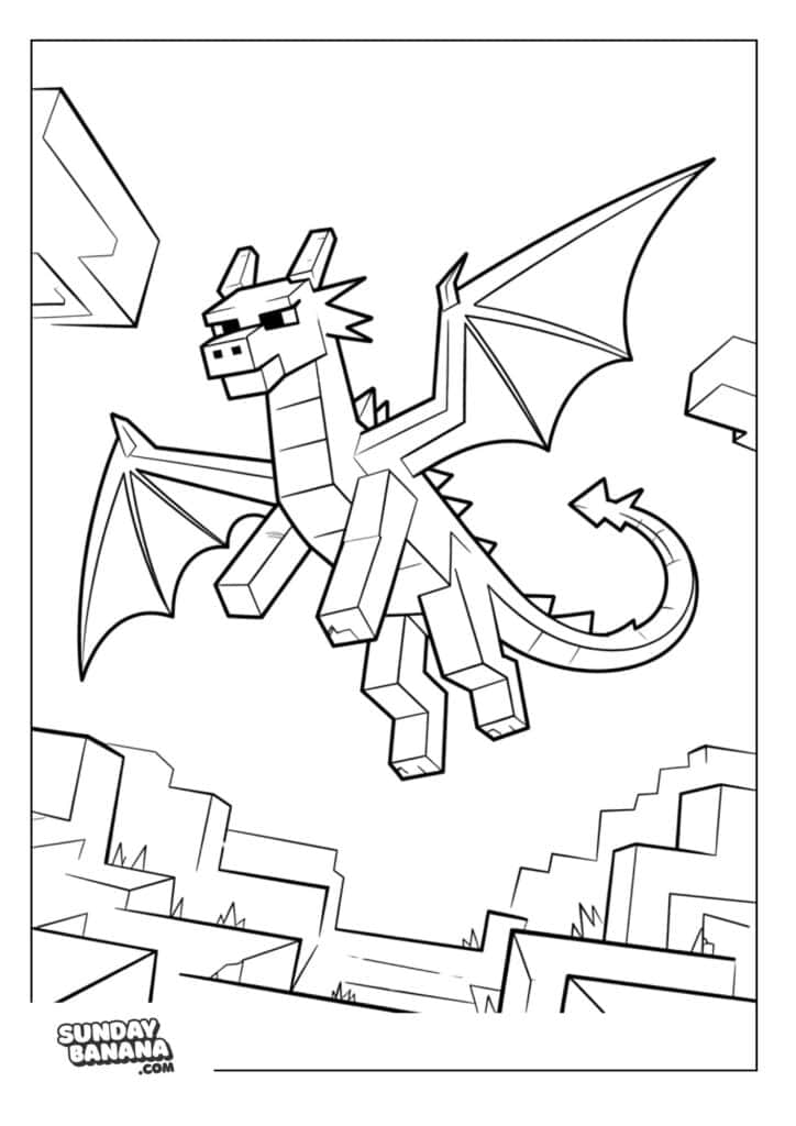 Minecraft-Flying-Dragon-Coloring-Page