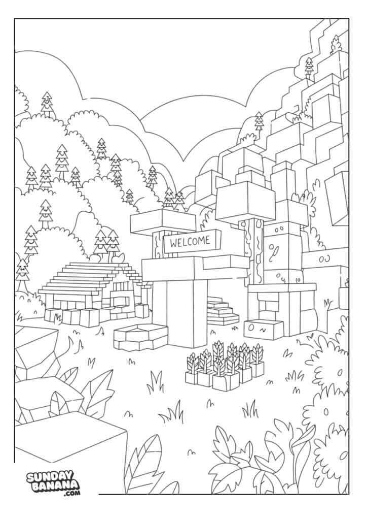 Minecraft-Home-Farm-Coloring-Page