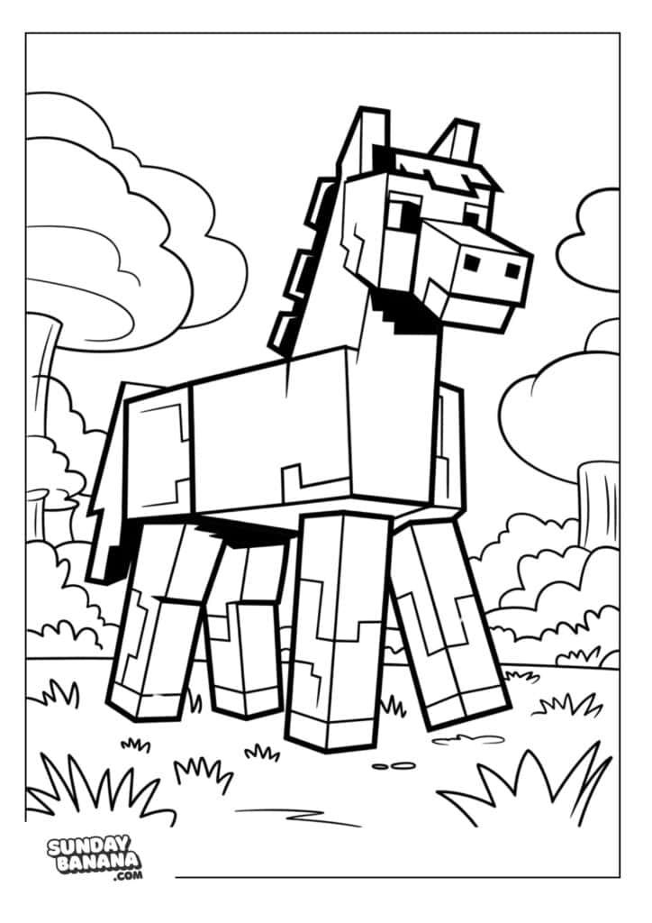 Minecraft-Horse-Coloring-Page