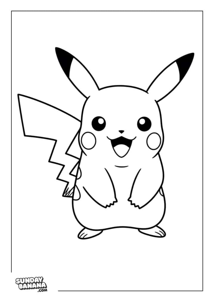 Pikachu-Cute-Pose-Coloring-Page