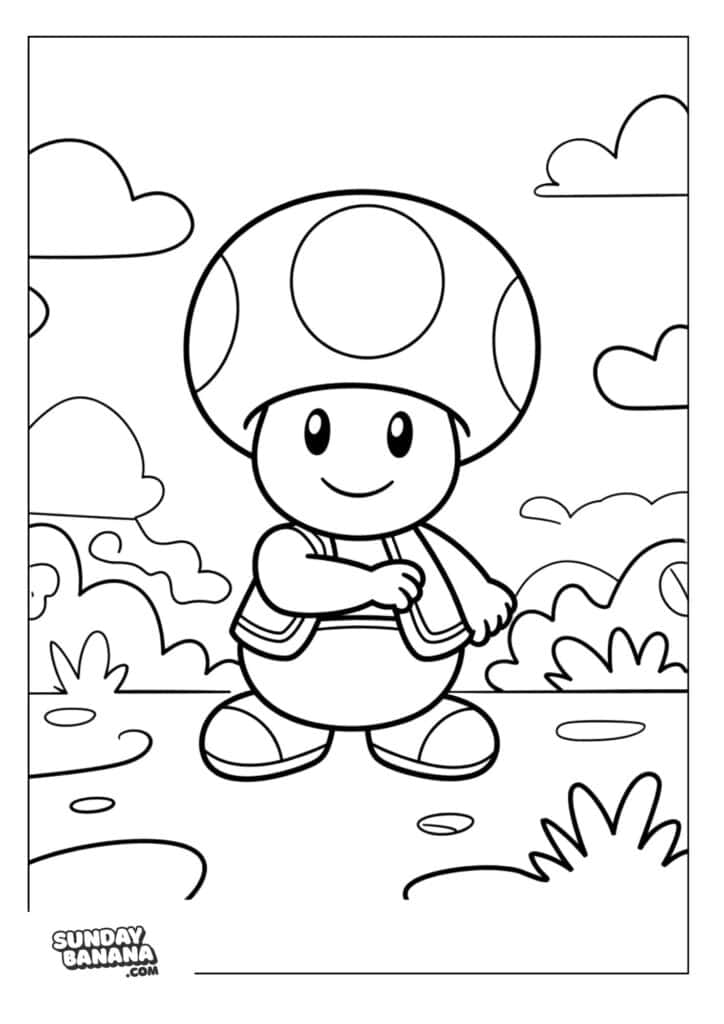 Toad-at-Garden-Coloring-Page