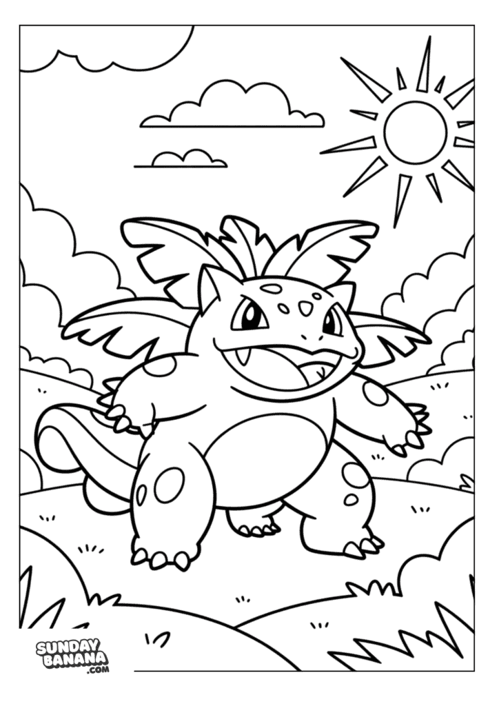 Venusaur-Fighting-Pose-Coloring-Page