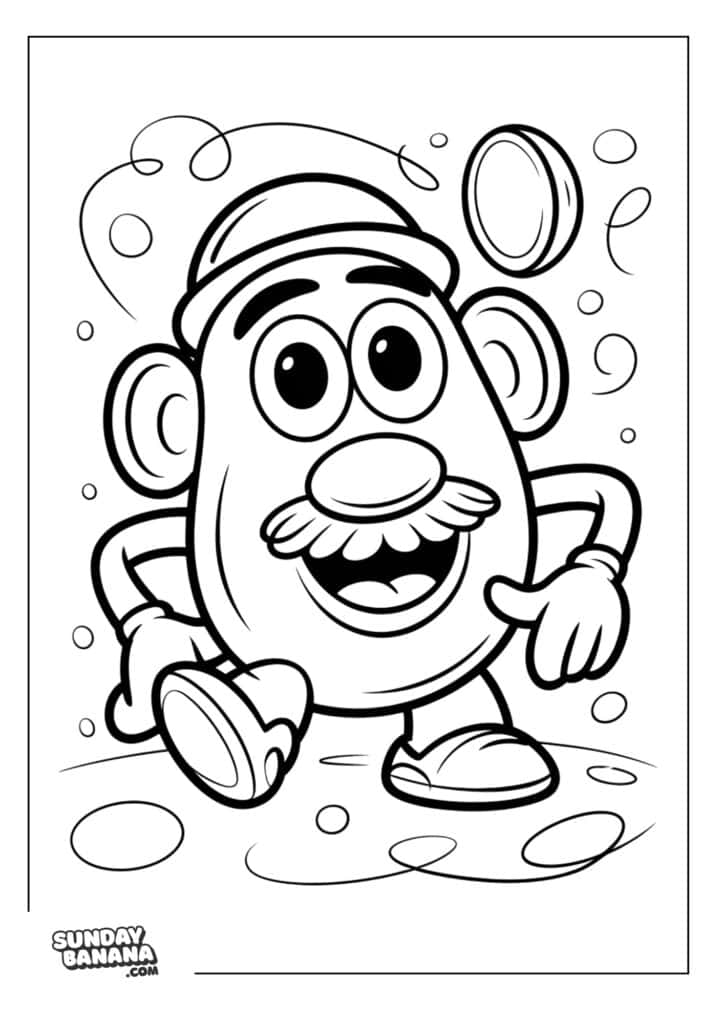 Mr. Potato Head being happy Toy Story coloring page