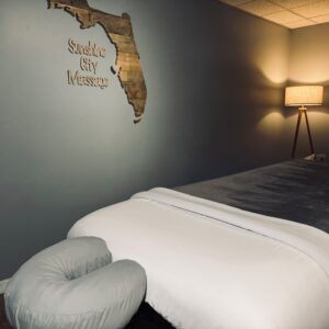 Massage treatment room at Sunshine City Massage and Spa in St. Petersburg, FL