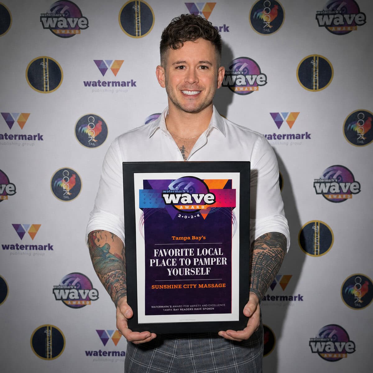 First place winner watermark wave award best place to pamper yourself Sunshine City Massage and Spa.