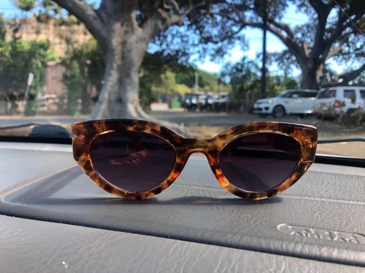 A pair of thrifted sunglass that I got second hand online from Poshmark. .