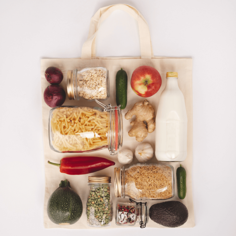 a group of zero waste groceries