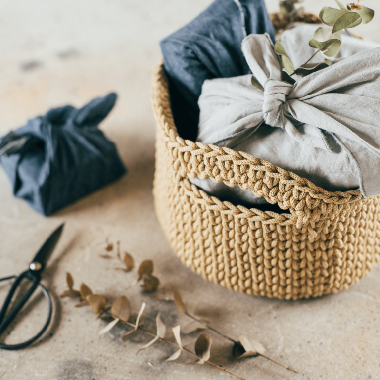a low waste homemade postpartum gift basket for new moms