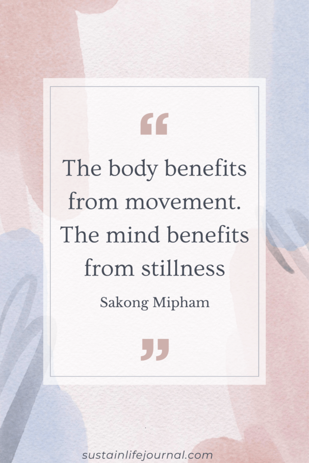yoga practice quotes in front of paint background