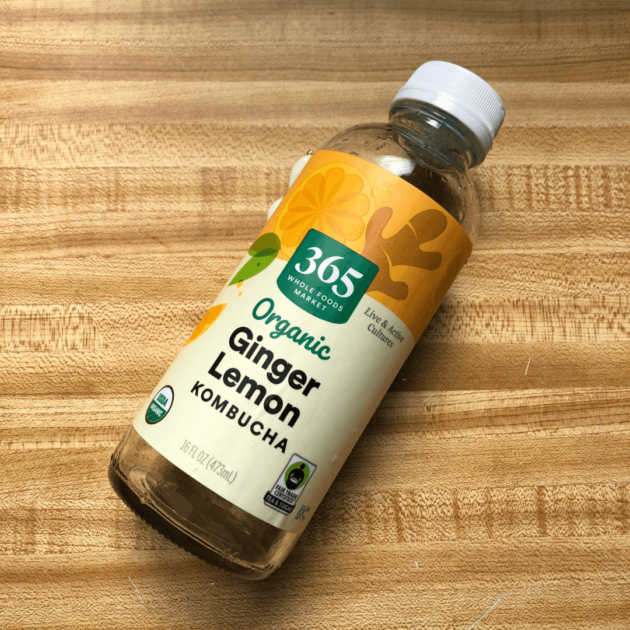 kombucha which is carbonated like soda but is a fermented tea