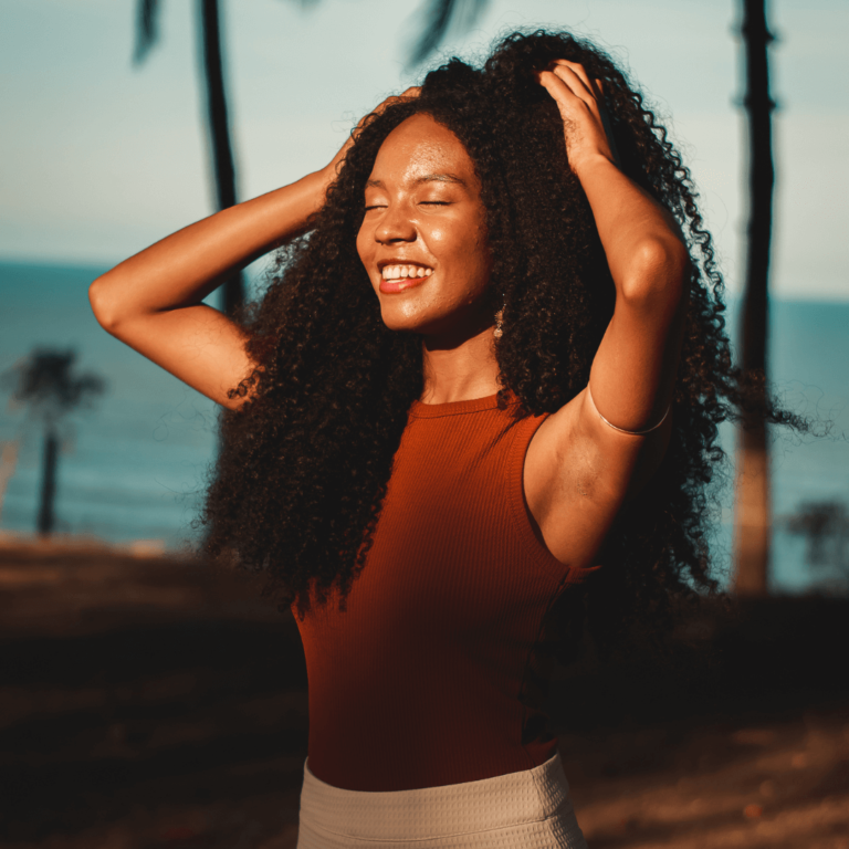 a black woman at the beach