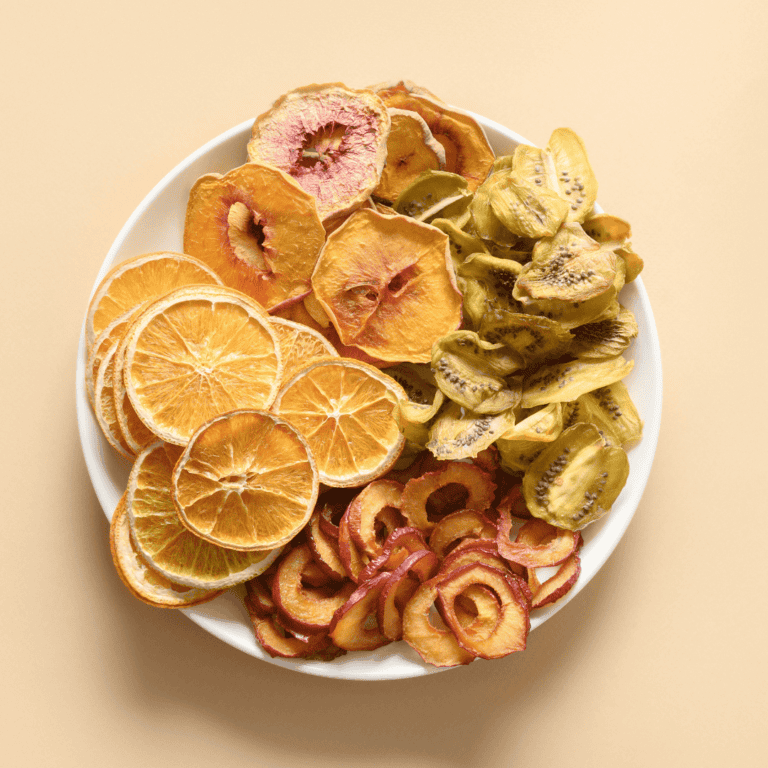 A bowl of dehydrated fruit snacks
