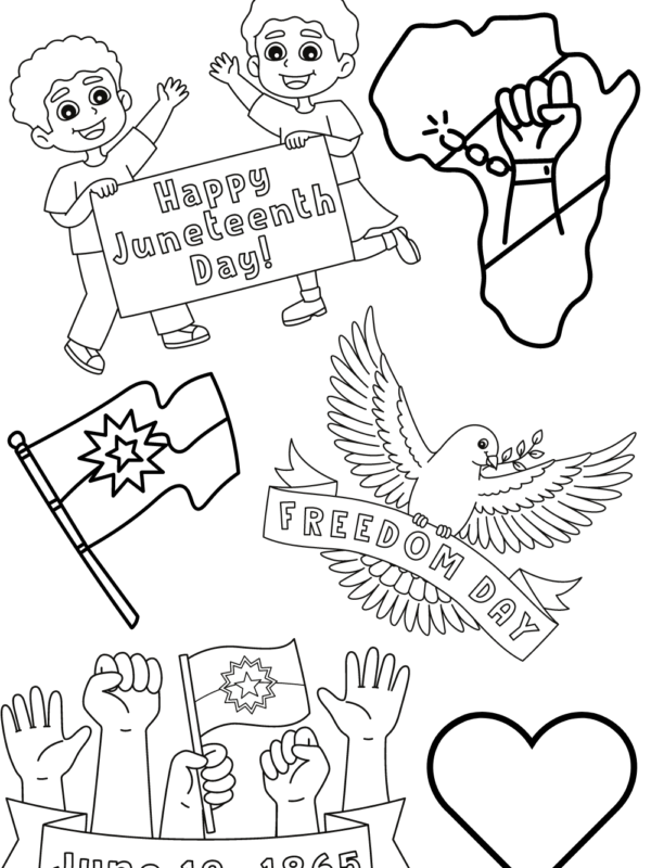A Juneteenth coloring sheet for kids arts and crafts