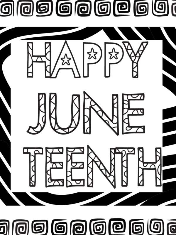 Happy Juneteenth coloring page