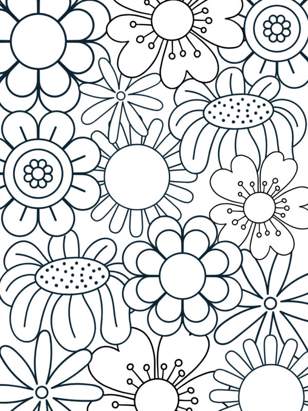 vintage 70s aesthetic flower pattern