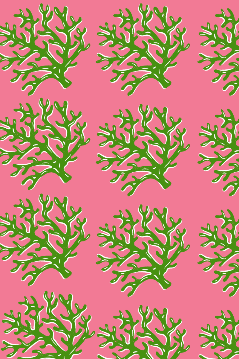 Pink and Green Coral Digital Download Wall Art