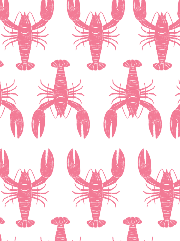 Pink Lobster Pattern Digital Download Wall Art