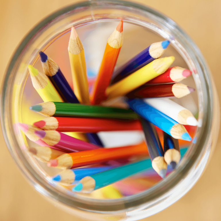 pencils in a mason jar for homeschool organization