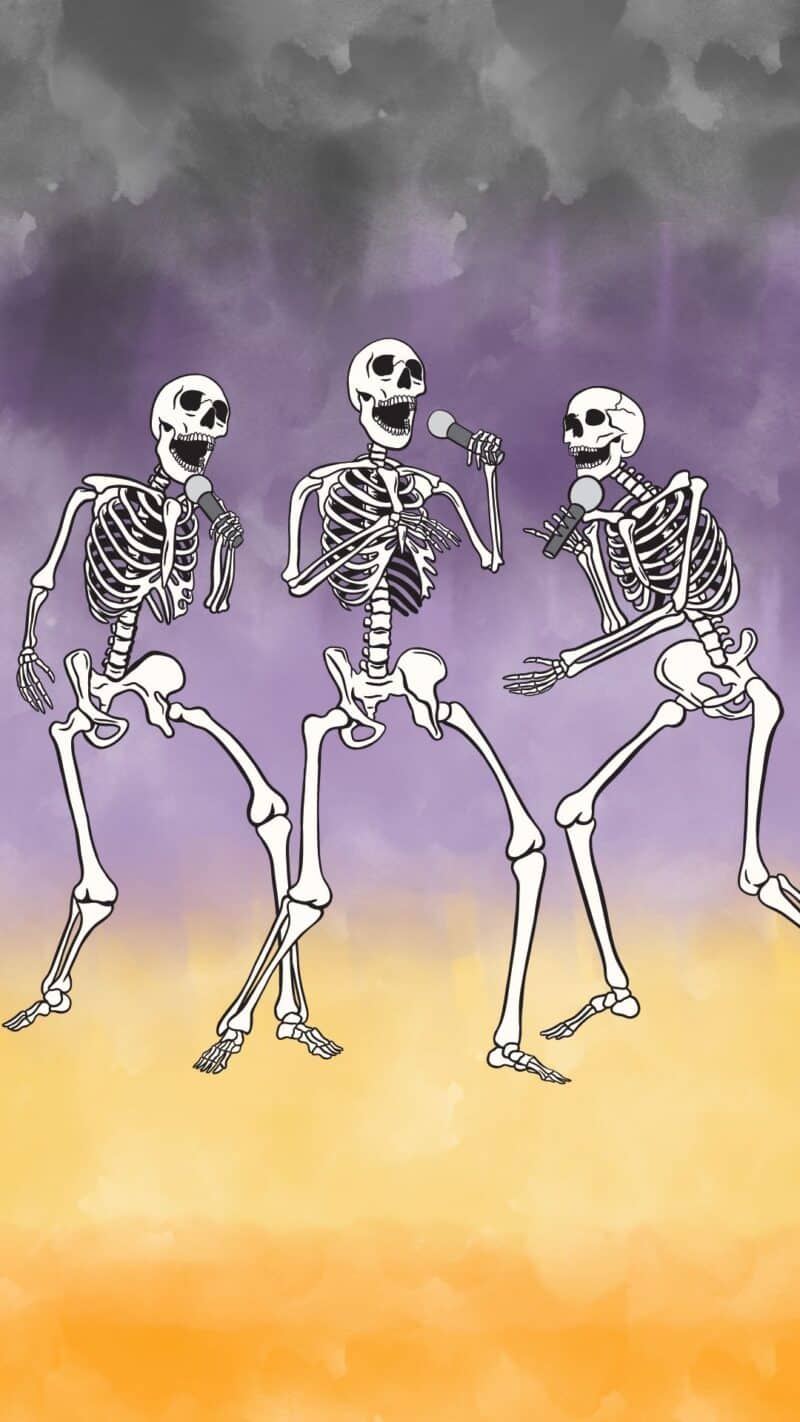Halloween ombre and singling skeletons