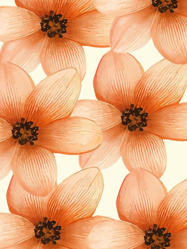 fall flowers pattern wall art print