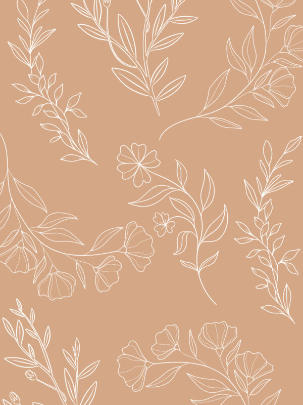 nude botanical pattern wall print