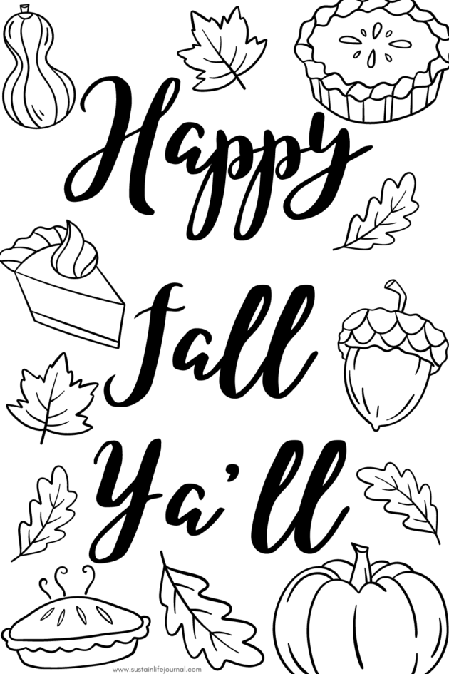 happy fall yall coloring page