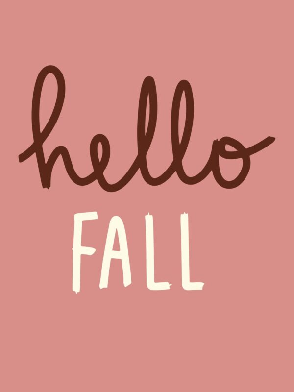 hello fall pint wall art print